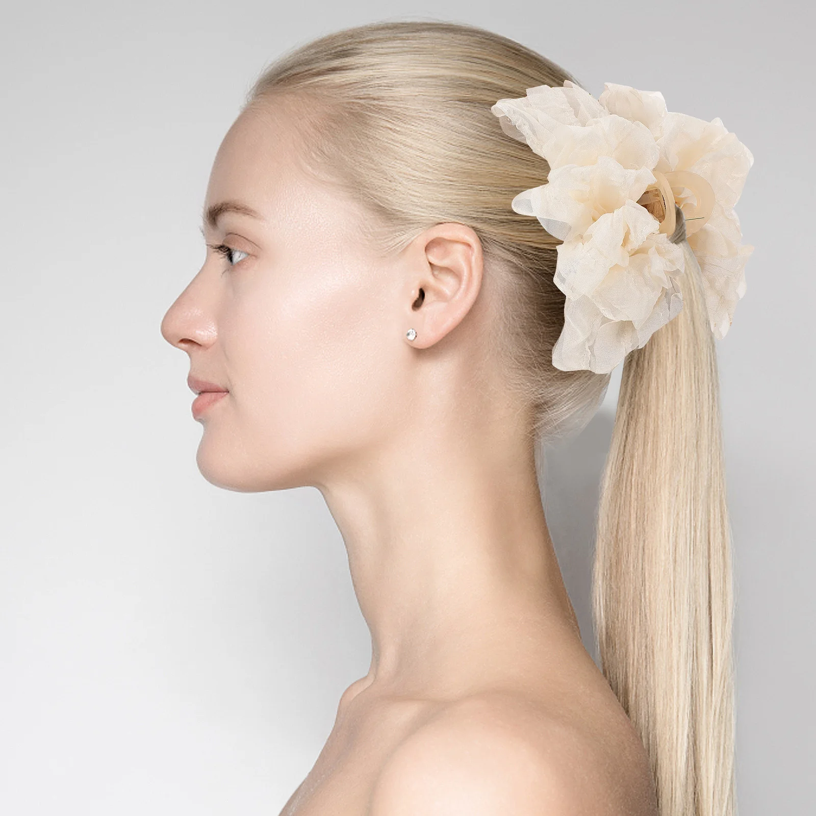 3 قطع من مشابك شعر على شكل فيونكة باللون الأبيض والوردي والأسود، مشابك فكية آمنة، ملحقات تصفيف الشعر السميكة مناسبة #2