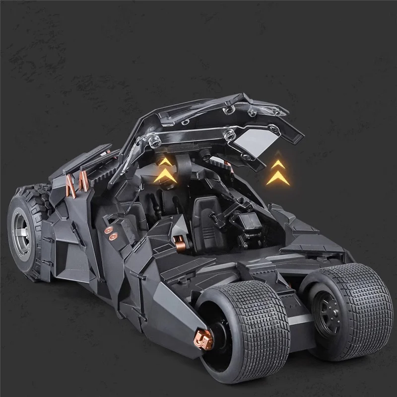 1/18 Classic Movie Car 2008 Batmobile Alloy Concept Bat Sports Car Model Diecast Metal Toy Race Car Model Sound Light Kids Gifts