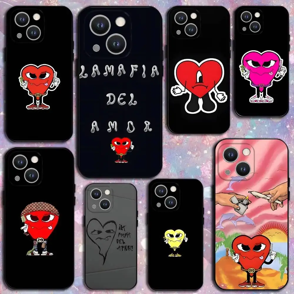 

Love Mafia La Mafia Del Amor Phone Case For iPhone 16,15,14,13,12,11 Plus,Pro Max,XS,X,XR,SE,Mini,8,7,Soft Silicone Black Cover