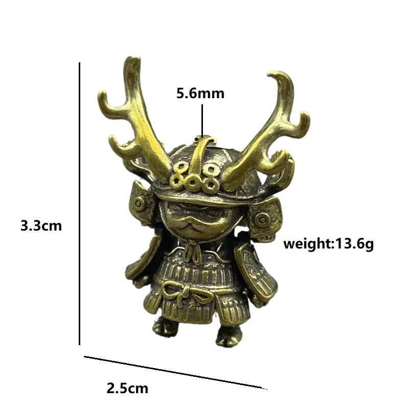 Japanese Pirate Antlers Samurai Doll Paracord Bead Knife Lanyard Brass Charms EDC DIY Bracelet Accessories for Keychain Pendants