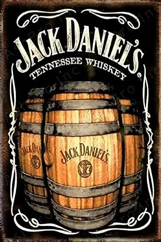 Vintage Whiskey Barrels Metal Tin sign Vintage Alcohol Signs Poster Basement Bar Decor Vintage Metal Beer Tin Signs 12x8