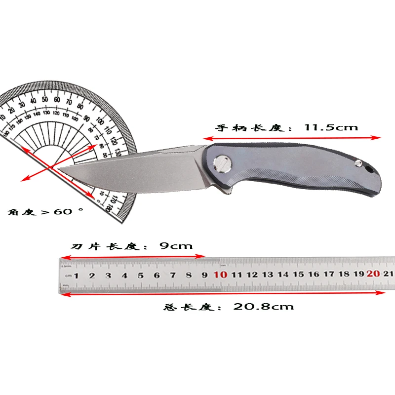 New M390 titanium alloy handle portable camping fishing survival outdoor pocket fruit EDC cutter