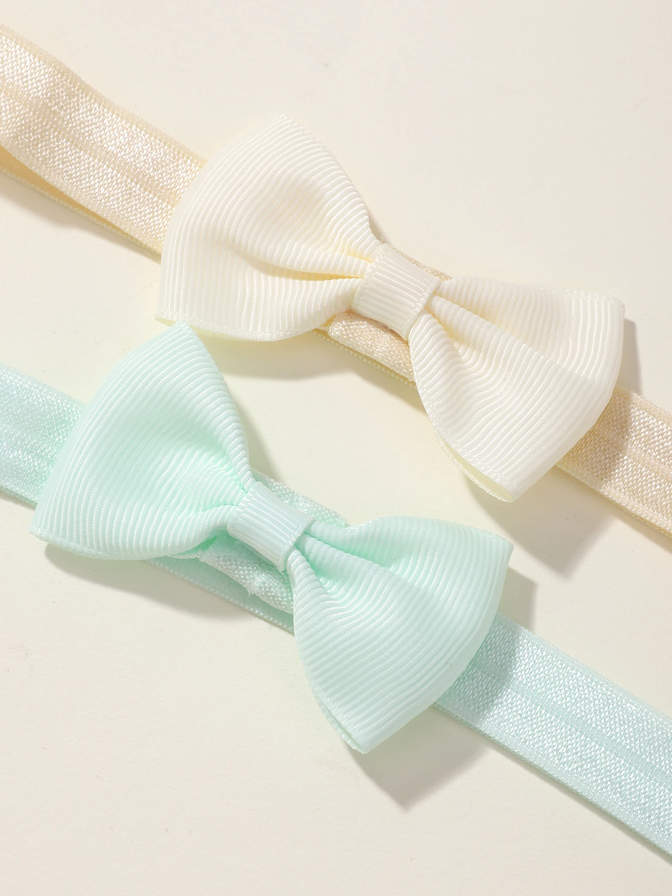 6-teiliges Set Einfarbige Schleifenstirnbänder für Babymädchen, Ripsband-Kopfschmuck, Elastische Haarbänder für Kleinkinder und Kinder – Detail 3