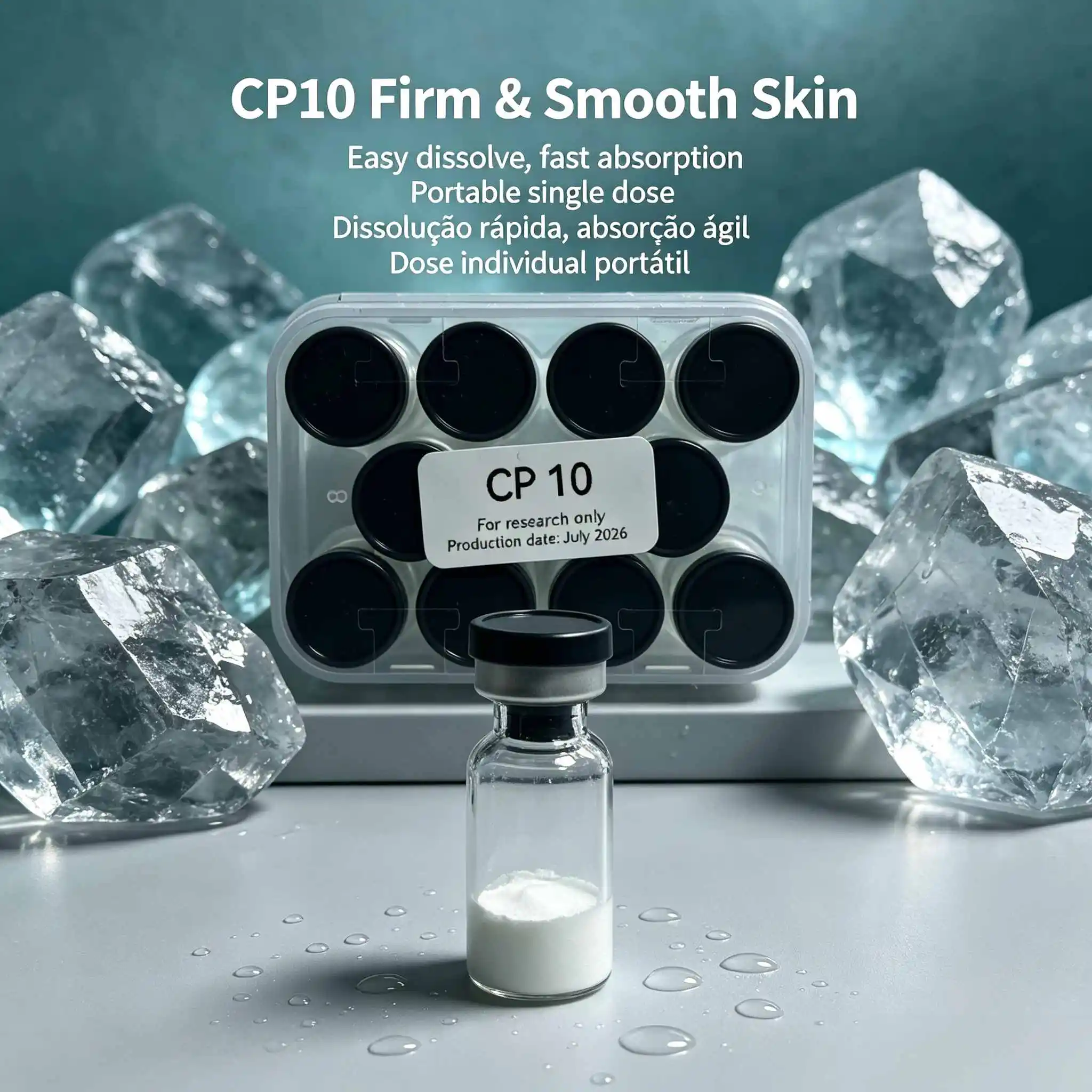 Lyophilized Powder Vial Set,Hydrating Facial Essence,Freeze-Dried Powder,Random Cap Colors,Date Subject to Actual Goods