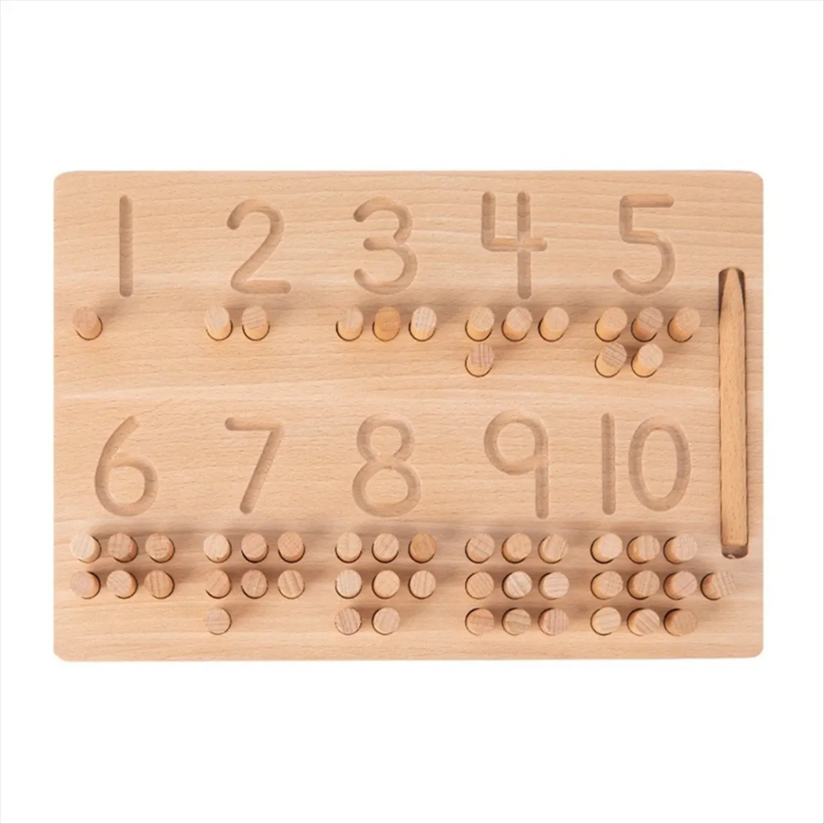 Super Sale 1-10 Number Description Pen Control Training Board Blind Writing Board Wooden Counting Classification Math Toys