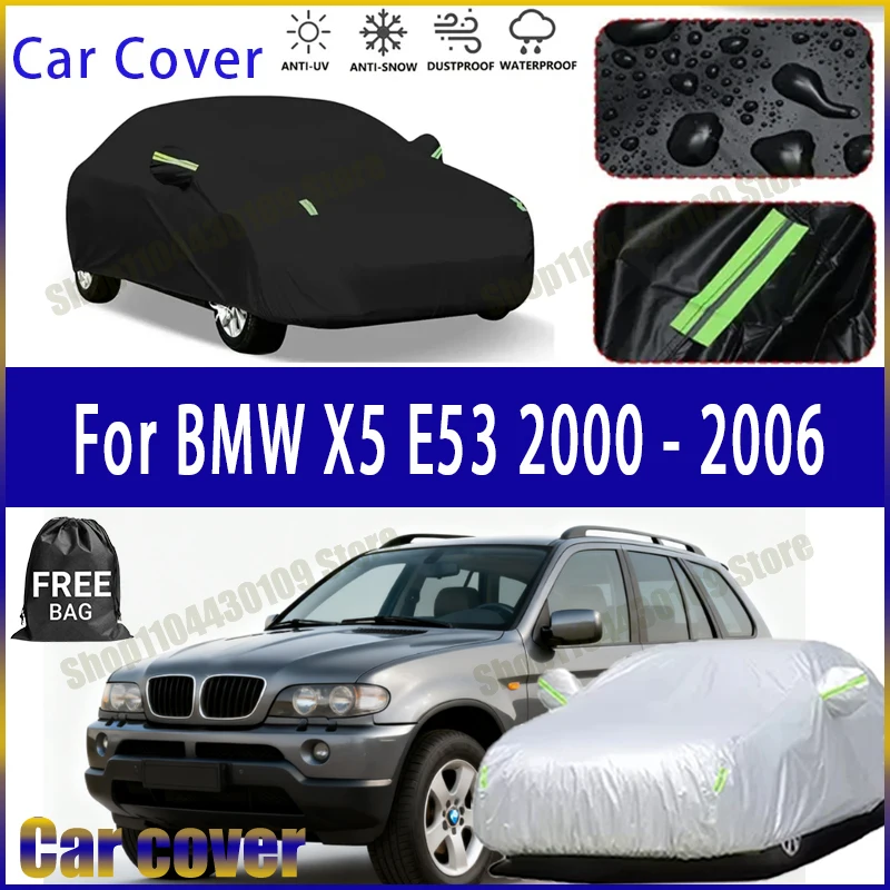 

For BMW X5 E53 2000-2006 Car Cover Outdoor Waterproof Snowproof Sunshade, Winter & Summer Auto Protection