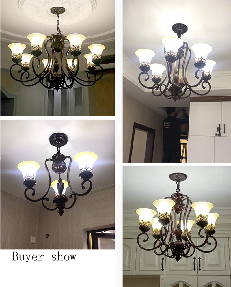 American Style Rural Pendant Lamp Retro Nostalgic Living Room Chandeliers Simple Dining Kitchen Lights Creative Personality