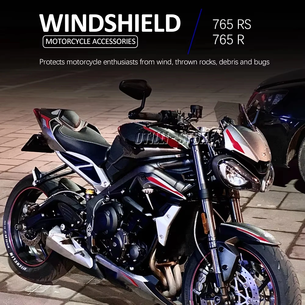 For Street Triple S660 S 660 765 S RS R 765RS 765R 765S 2020 - 2022 Motorcycle Front Windscreen Windshield Wind Deflector Screen