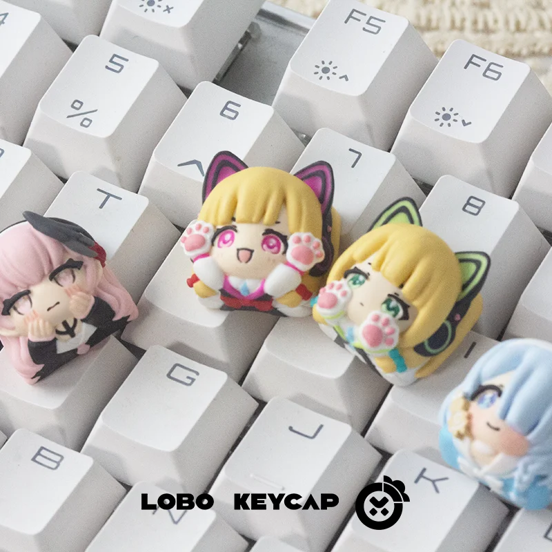 

Anime Theme Keycaps Set Resin Custom Original Handmade Artisan Keycaps Cute Game Character for Mechanical Keyboard Accessories