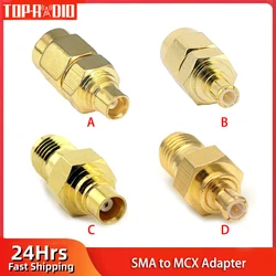 SMA to MCX Adapter Kit SMA Male Female Plug to MCX Female Male Jack Adapter RF Coaxial Conector Straight Converter