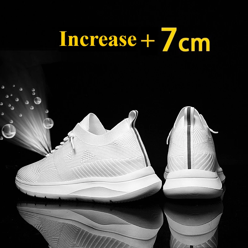 أحذية رجالية مريحة وقابلة للتنفس للربيع والخريف، أحذية كاجوال، أحذية الجري، أحذية رياضية رجالية، زيادة بـ 5 سم - 7 سم #1