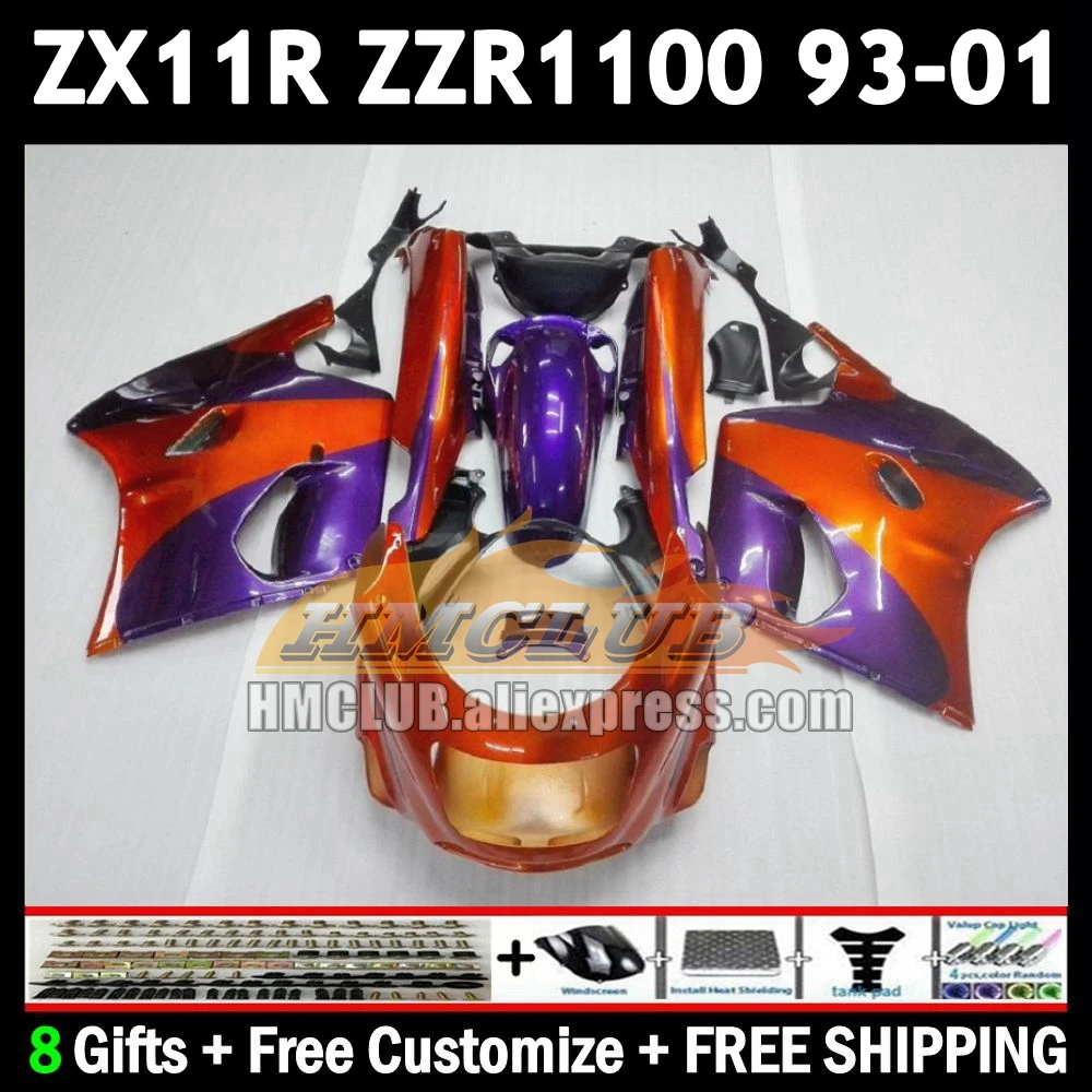 ZX11 For KAWASAKI NINJA ZX-11R ZZR 1100 ZX 11 11R 174No.23 ZZR1100 ZX11R 93 94 95 96 97 new orange 1998 1999 2000 2001 Fairing