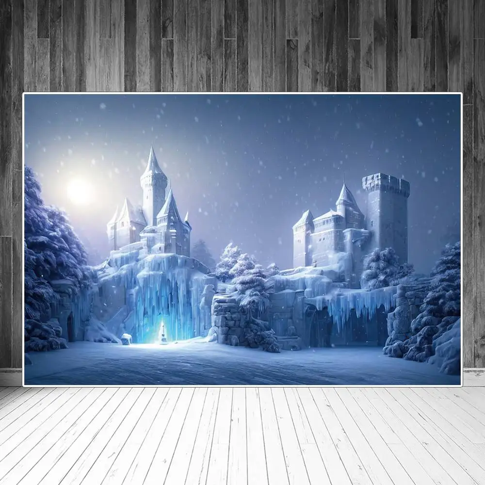 Frozen Ancient Castle Sunset Backdrops Photography Party Decoration Fiction Personalized Kid Photozone Photo Backgrounds Props