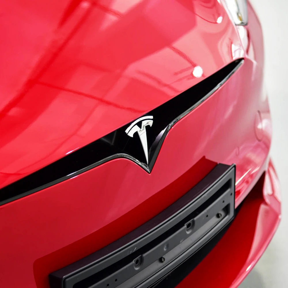 Car Hood Front Bonnet Grill Rear Trunk Emblem Logo Badge Sticker Decal For Tesla Model 3 Model S X Model Y Roadster SpaceX
