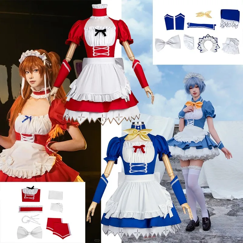 

Anime Rei Ayanami Cosplay Asuka Costume Outfits Kawaii Maid Dress Fancy Dress Suit Women Girls S-3XL Halloween Party Customized
