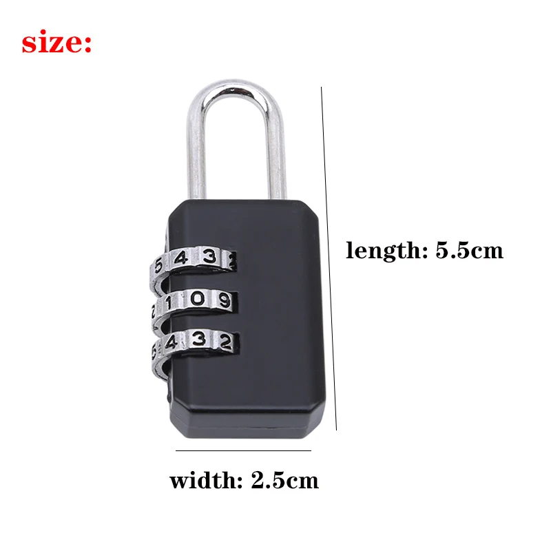 Luggage Password Code Padlock Fashion Rearmables 3 Dial Digits Suitcase Combination Chic Retro Easily Carry Agilely Use