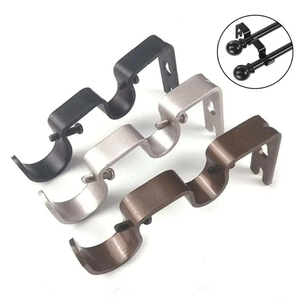 Portable Hanger Holder Window Frame Double Hang Hanging Rack Hook Fixed Clip Curtain Rod Brackets Shower Curtain Pole Bracket