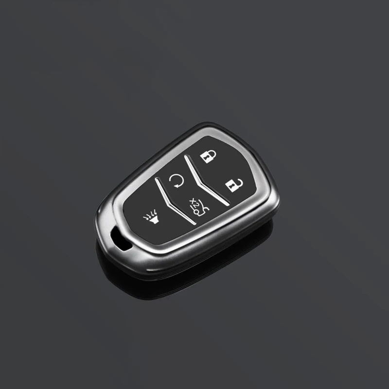 Car Key Shell Case Cover for Cadillac ATS CT6 CTS DTS XT5 Escalade ESV SRX STS XTS ELR 2014 - 2018 Remote Key Holder Keychain