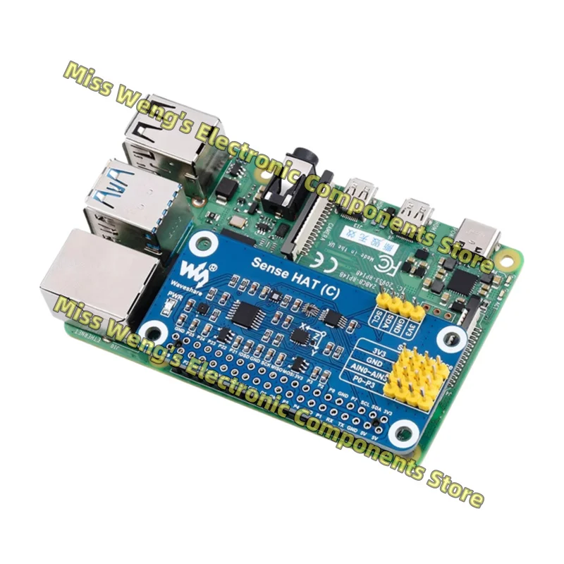Sense HAT (B) Sensor expansion board gyroscope/barometer/temperature and humidity/color recognition/ADC, etc