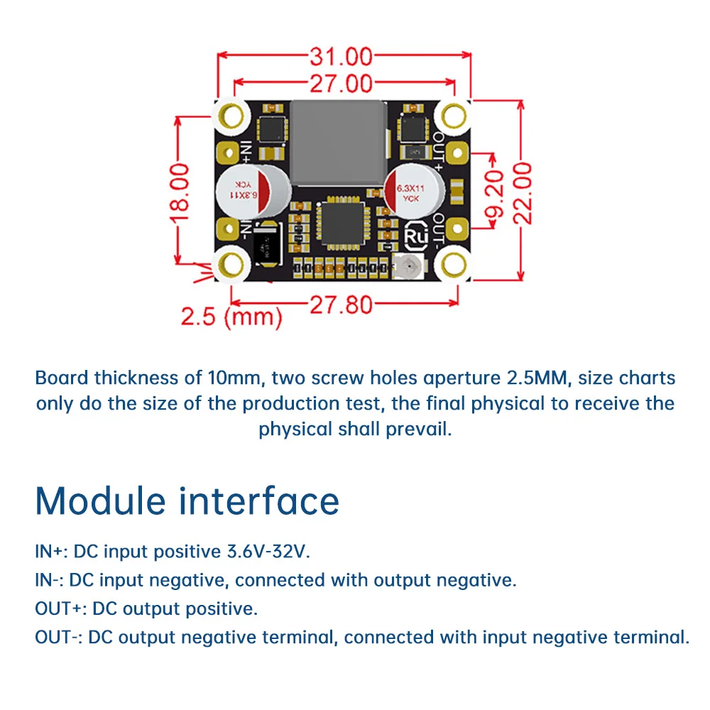 DC Boost/Buck Module DC3.6~32V To DC 5/9/12V Voltage Regulator High Efficiency Voltage Converter Board With Protection