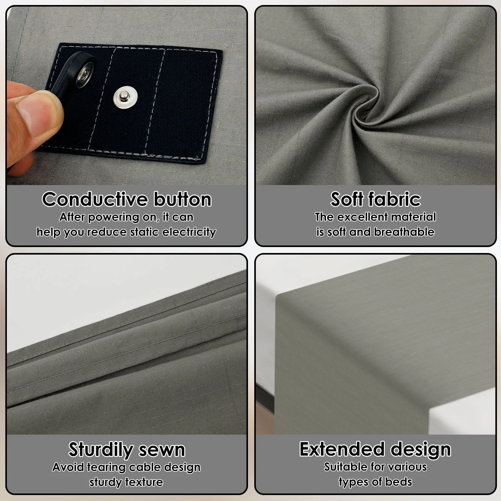 حصيرة سرير التأريض 60x266 سنتيمتر ملاءات علم السرير المضادة للكهرباء الساكنة مع سلك التأريض وقلم الاختبار الفراش الناعم لتحسين النوم