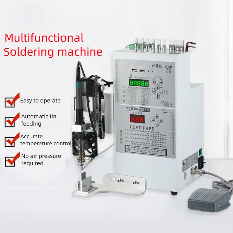150W/200W Semi-Automatic Soldering Station USB PCB Aviation Connector Welder Temperature Adjustable Plug Wire Welding Machine