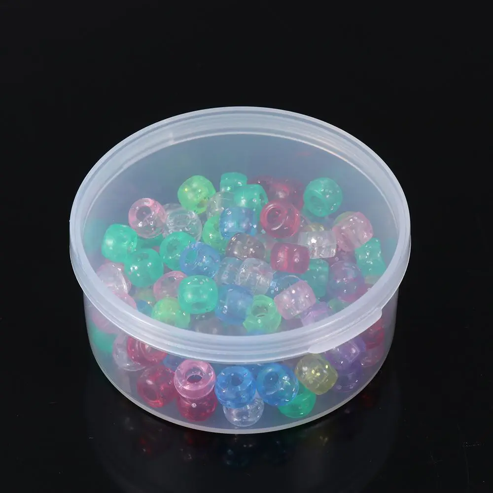 Plastic Round Hardware Case Beads Container Jewelry Organizer Case Small Storage Box Pill Chip Box