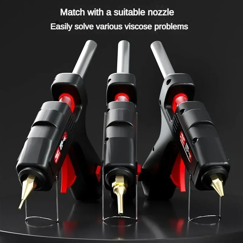 100W Hot Melt Glue Gun with Copper Nozzle &11mm Glue Sticks,Fast Heating 3mins,Industrial Silicone Gun 220V,Electric Repair Tool
