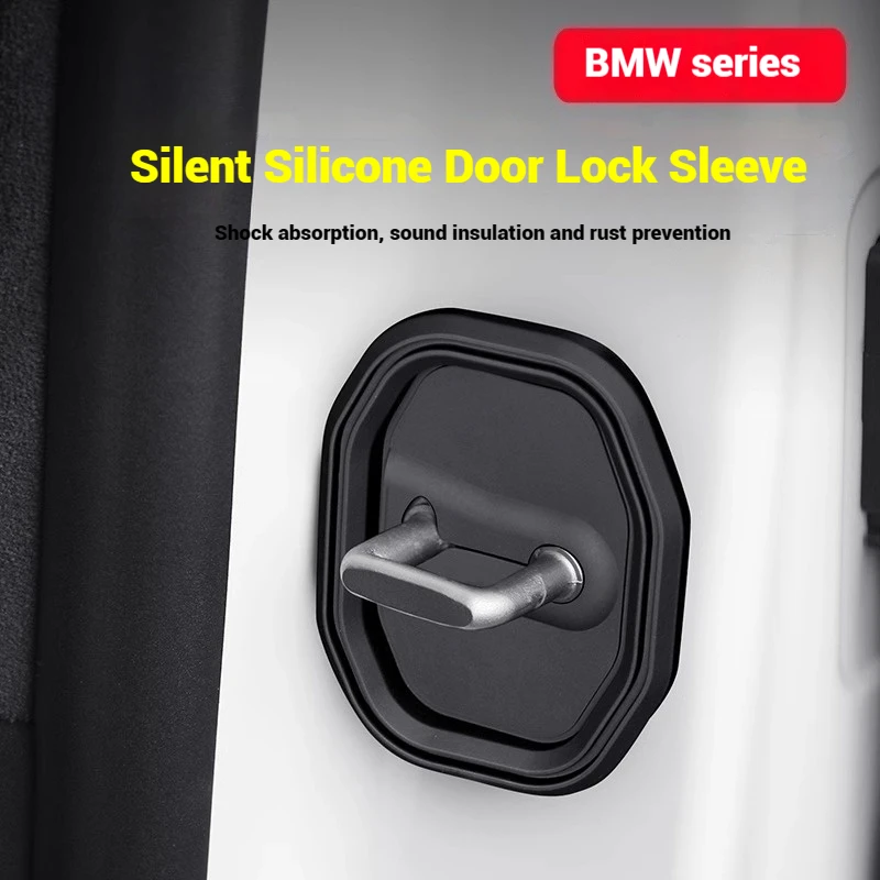 

4Pcs Car Silicone Door Lock Buckle Cover Anti-collision For BMW X1 X3 X5 X6 X7 seriesE46 E90 E83 F10 F30 E60 G60 car Accessories