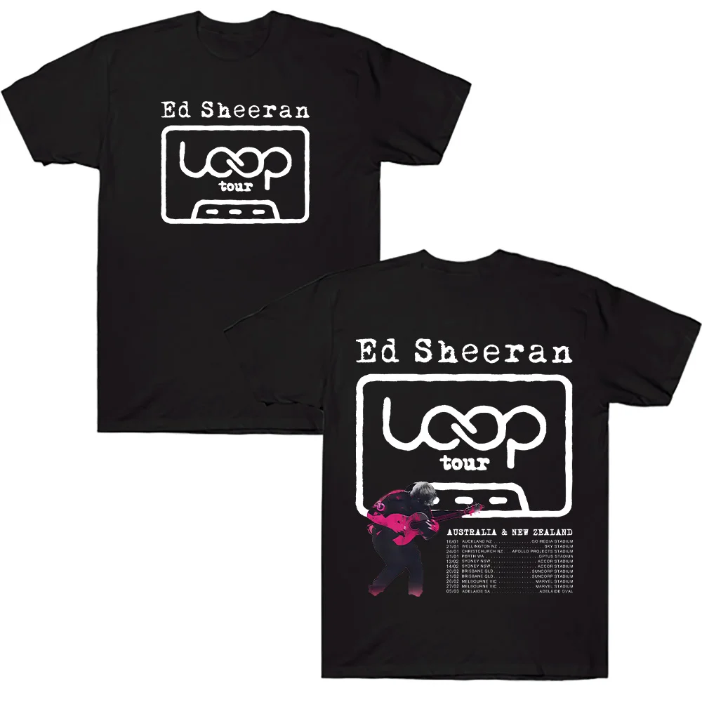 Ed Sheeran LOOP Tour T Shirts Cotton Men Women Summer T-shirts NEW Fashion Loose Unisex Streetwear Hip Hop Graphic Clothing Y2K image 2