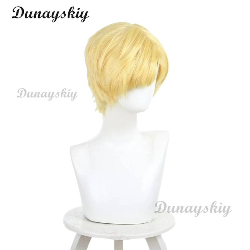 Anime about The Movement of The Earth Rafal Cosplay Wig Blonde Short Hair Halloween Party for Women Men Accessory Props