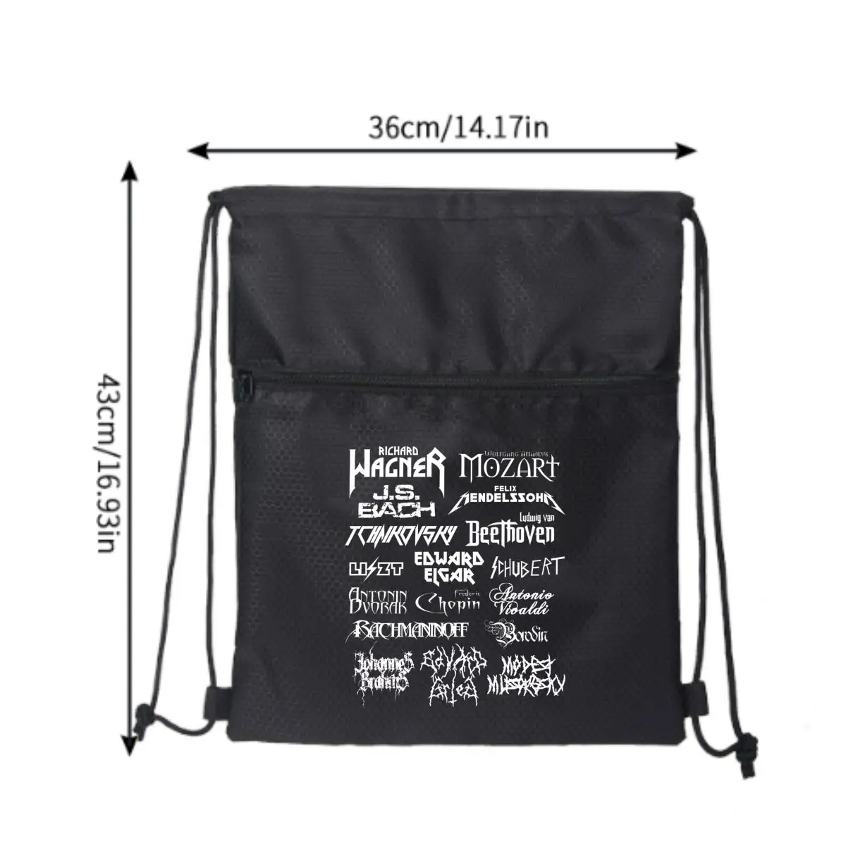 Classical Composers List Portable Travel Backpack Lightweight Simple Sports Backpack