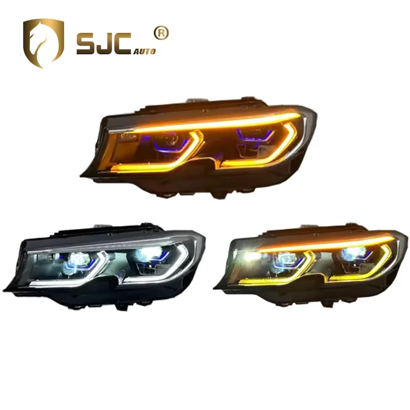 Auto Parts Headlights For BMW 3 Series G20 G28 2019-2022 Yellow White Amber Tri-Color DRL Switch Turn Signal Lamps