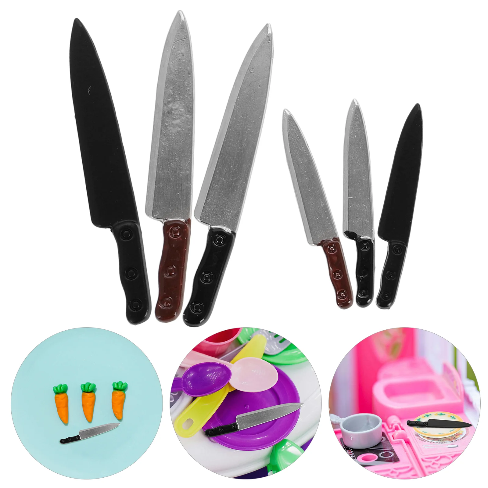 Tool Model Mini Dollhouse Accessories Cooking Miniature Figures Kitchen Knives Real Toys