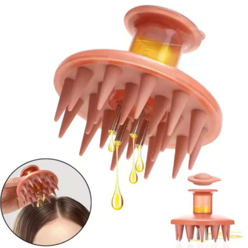Kopfhaut-Applikator-Kamm Haaröl-Applikator-Bürste Haarwuchs-Öl-Kamm mit Silikon-Massageteilen Wurzelkamm-Applikator – Detail 1