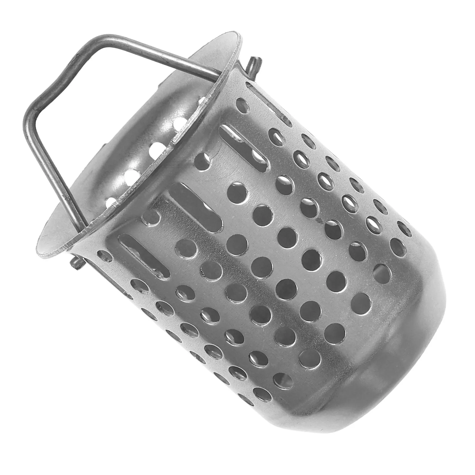 

Silver Stainless Steel Sink Drain Strainer Basket Thickened Sewer Sink Drainer Mesh Basket Handle Kitchen Bathroom Filter
