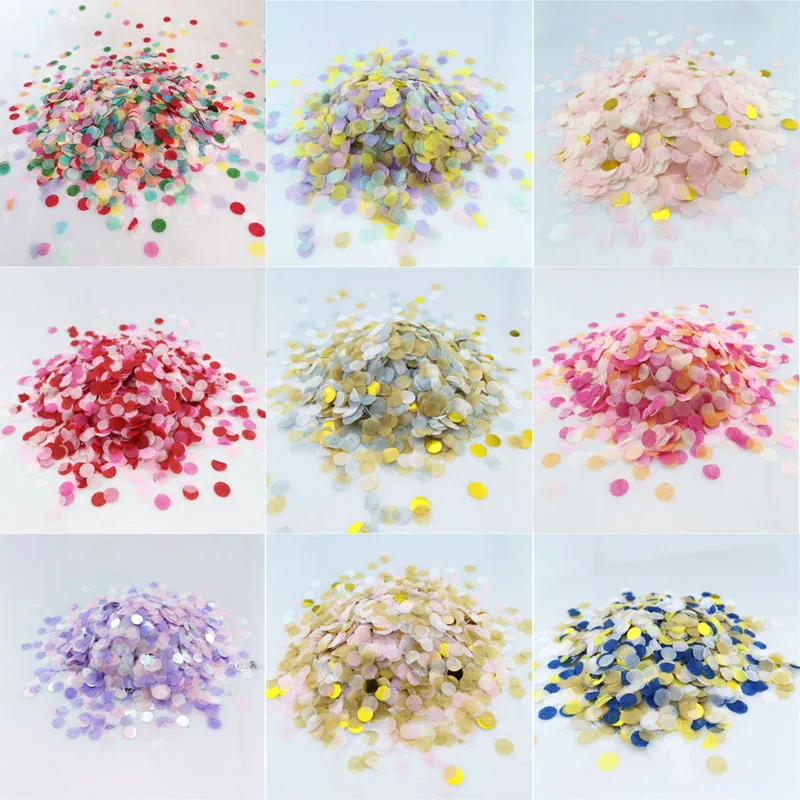 

1KG/Lot 1cm Paper Confetti Mix Color for Wedding Birthday Party Decoration Round Tissue Balloons Baby Shower Decorations