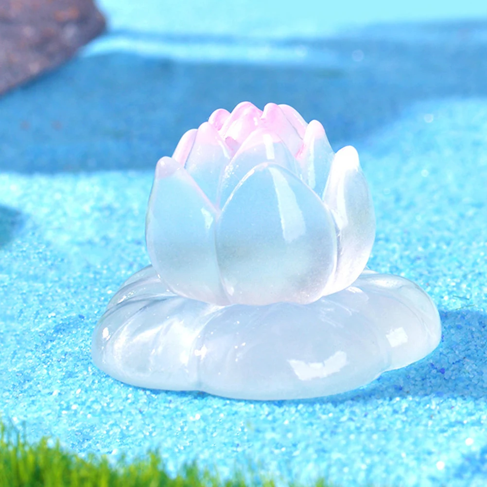 

10Pcs Resin Lotus Flowers Glow in The Dark Mini Aquarium Decoration Realistic Tiny Lotus Buds Micro Landscape Fish Tank