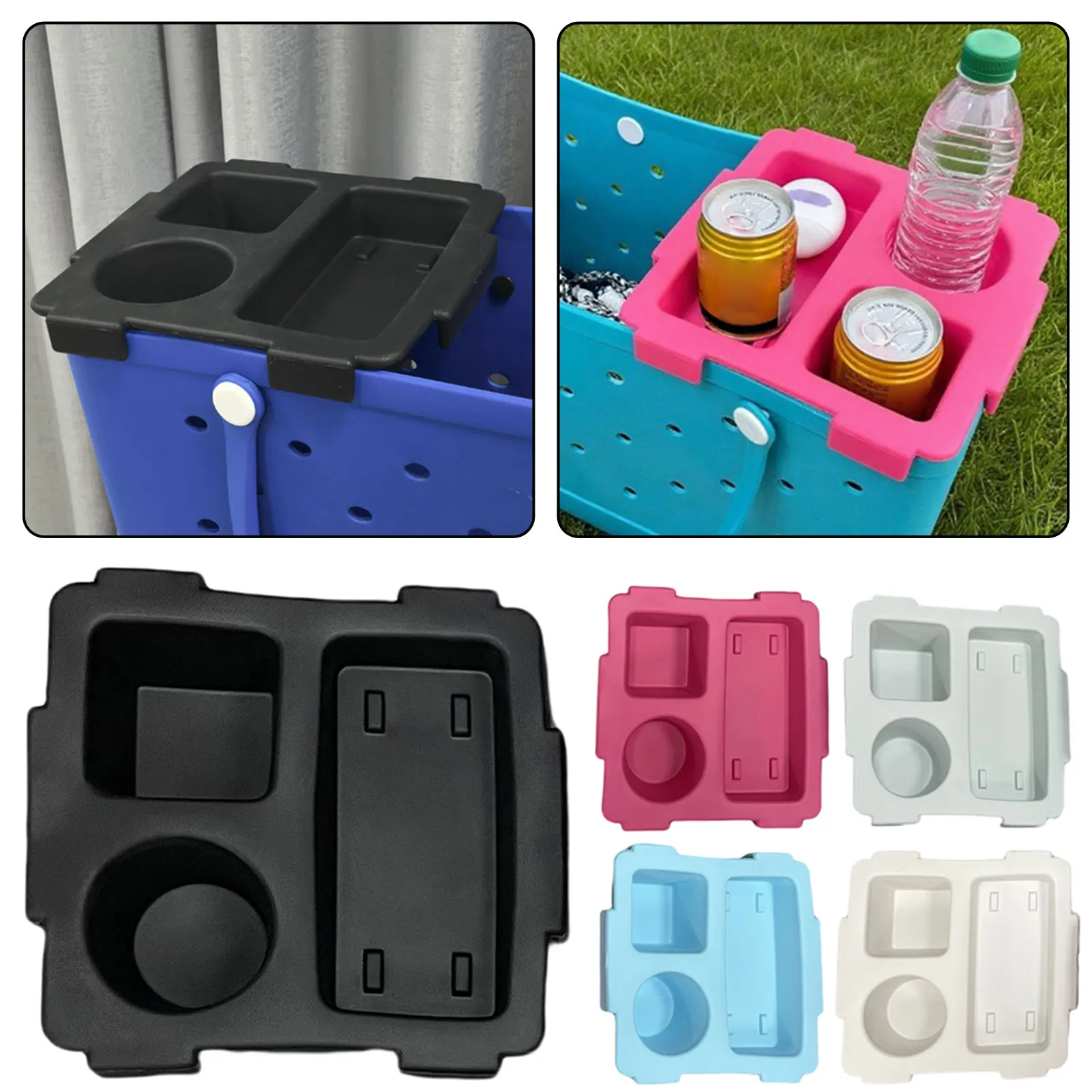 

Multifunctional Tray,Top Cup Holder Tray,Bag Accessory,Essential For Beach Day,Storage Lid Cup Holder,Accessory Cover