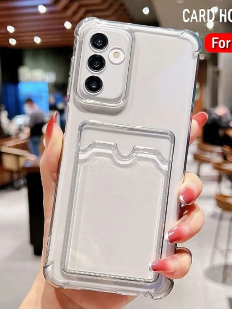 Stootvaste transparante hoes met kaartsleuf voor Samsung Galaxy A07 A17 A06 A16 A05 A15 A14 A26 A25 A24 A36 A35 A34 A55 A54 A56 zachte hoes - afbeelding 2