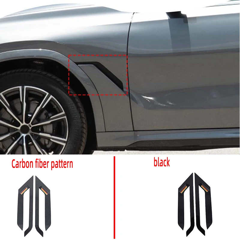 

For 2020-2025 BMW X6 side foliar patch, side spoiler of car body, foliar decoration, ABS carbon fiber pattern 2pcs (German flag)