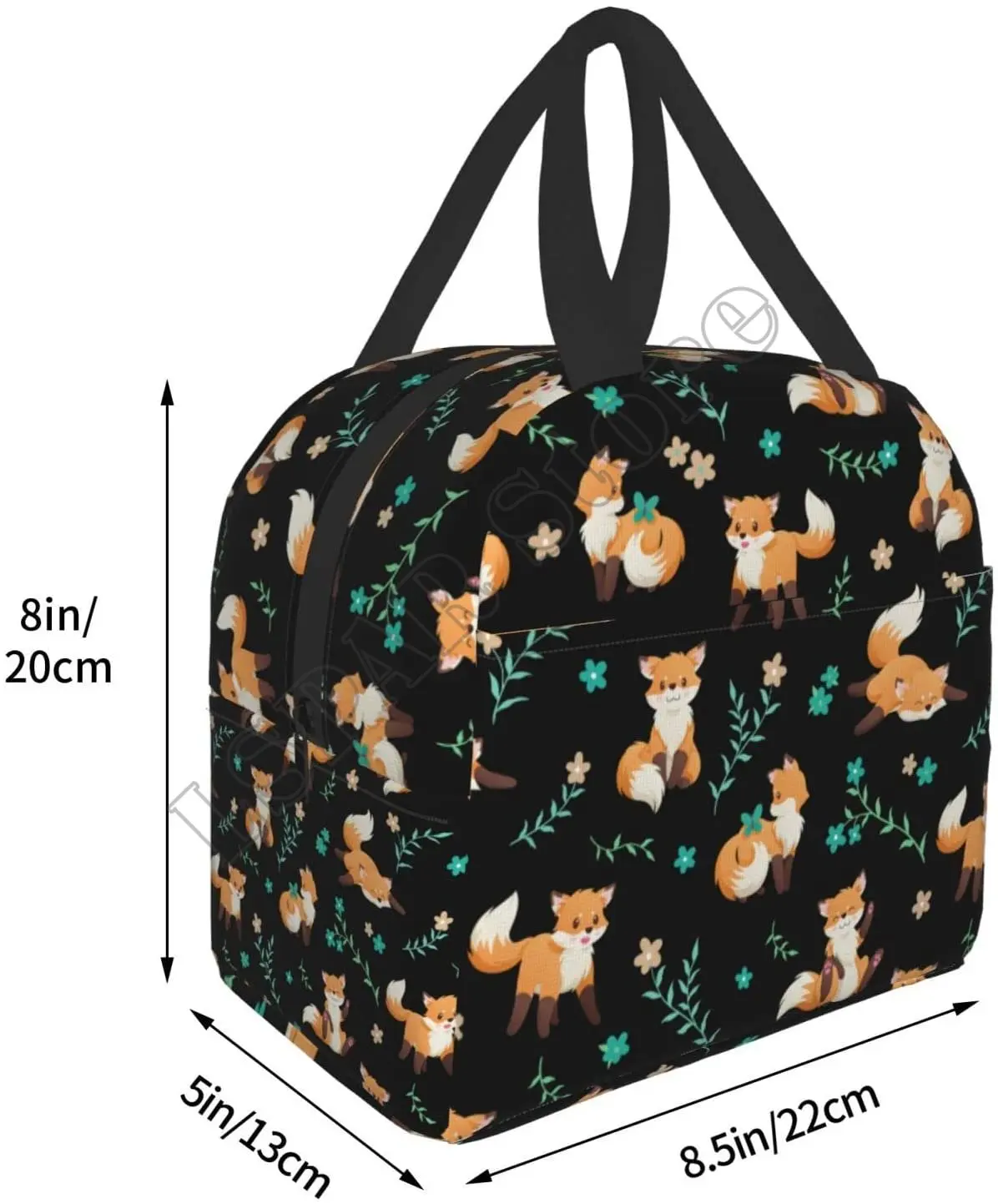 Fox Lunch Bag For Women Men Insulated Lunch Box Washable Lunch Container Cooler Tote Bag Reusable Lunch Box Box For Office Work
