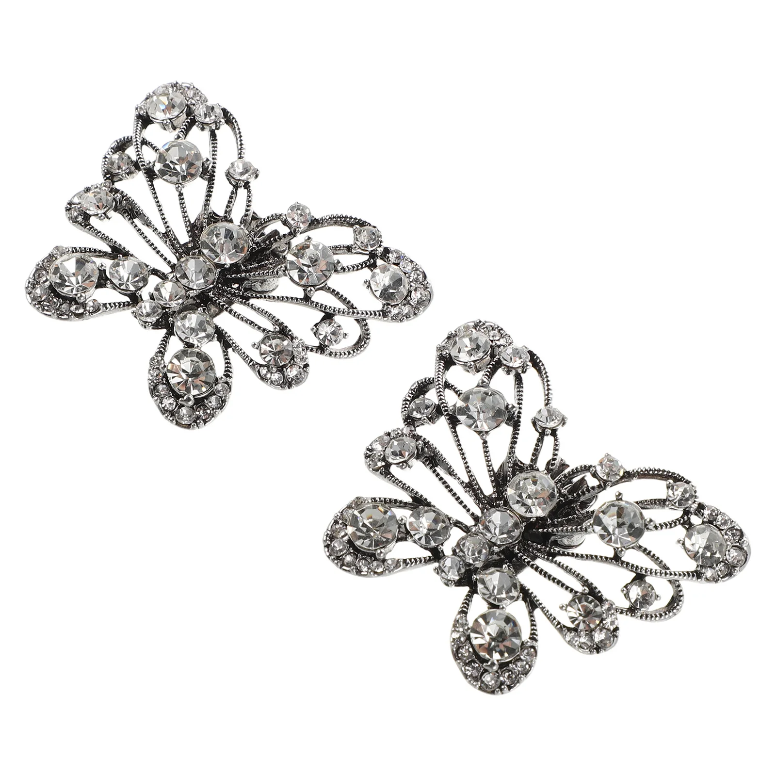 

1Pair Rhinestone Butterfly Shoe Clips Detachable Bridal Wedding High Heels Decoration Sparkling Crystal Buckle For Women Shoe