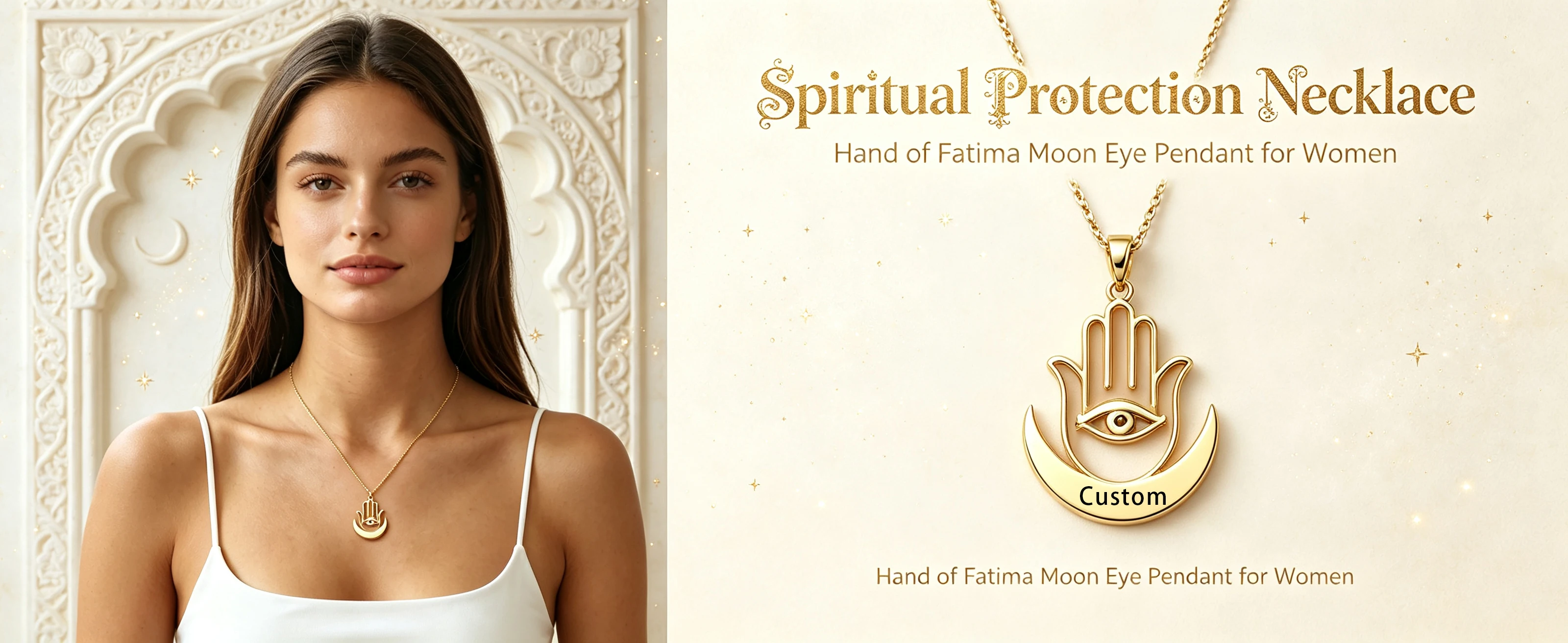 Kkjoy Personalisierte Gravierte Hamsa-Hand-Halskette aus Edelstahl, Amulett-Schmuck, Vintage Nahöstlicher Mystischer Charme, Geschenk mit Individuellem Namen – Detail 1