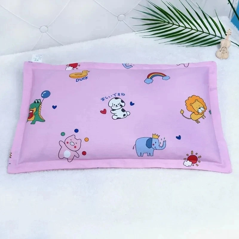 Funda de almohada de algodón de 25x40cm para niños, estilo de dibujos animados para guardería, funda de almohada especial suave y transpirable para bebés de las cuatro estaciones