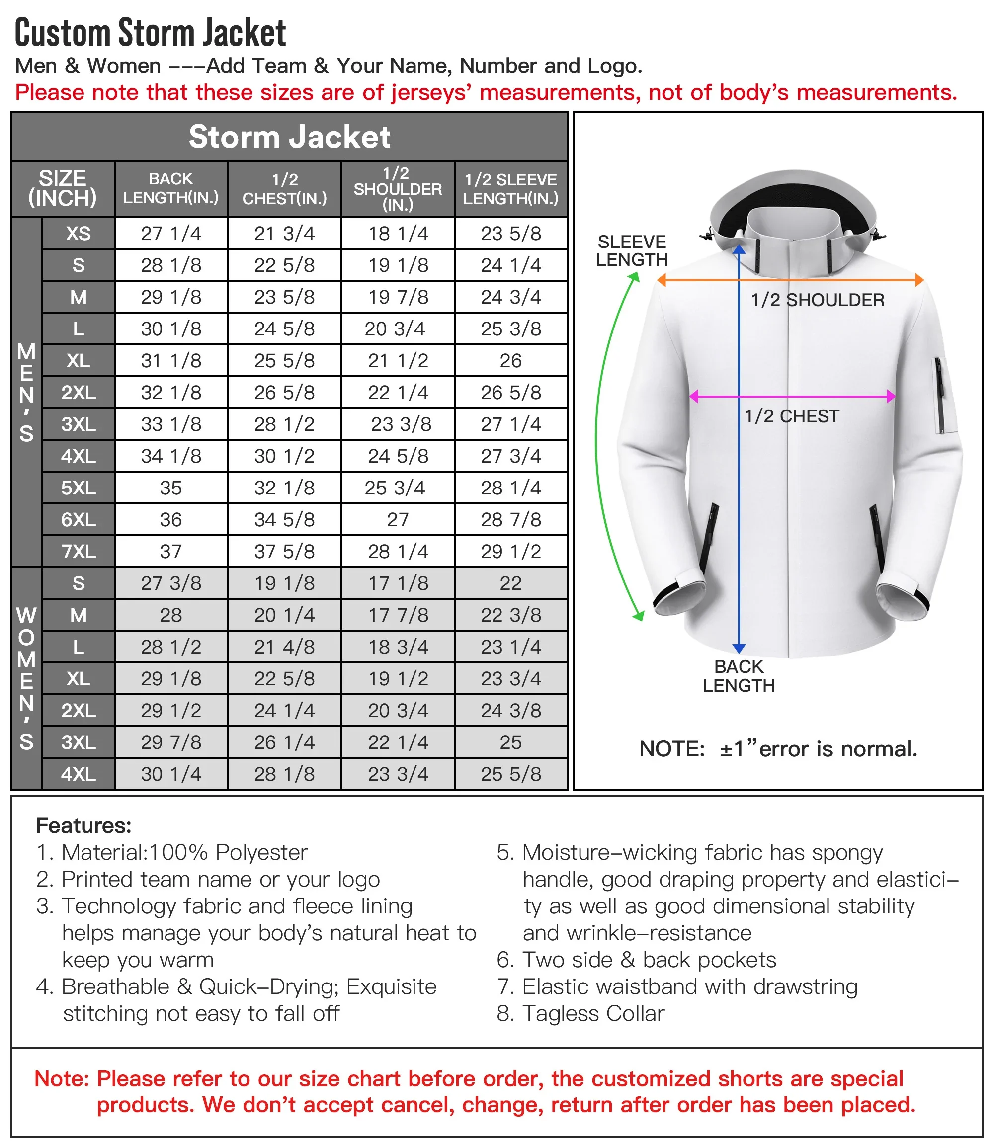 مخصص سترة مضادة للماء التطريز للجنسين كلية اللون بشكل إبداعي شخصية مخيط اسم رقم الشارع الشهير معاطف الشتاء