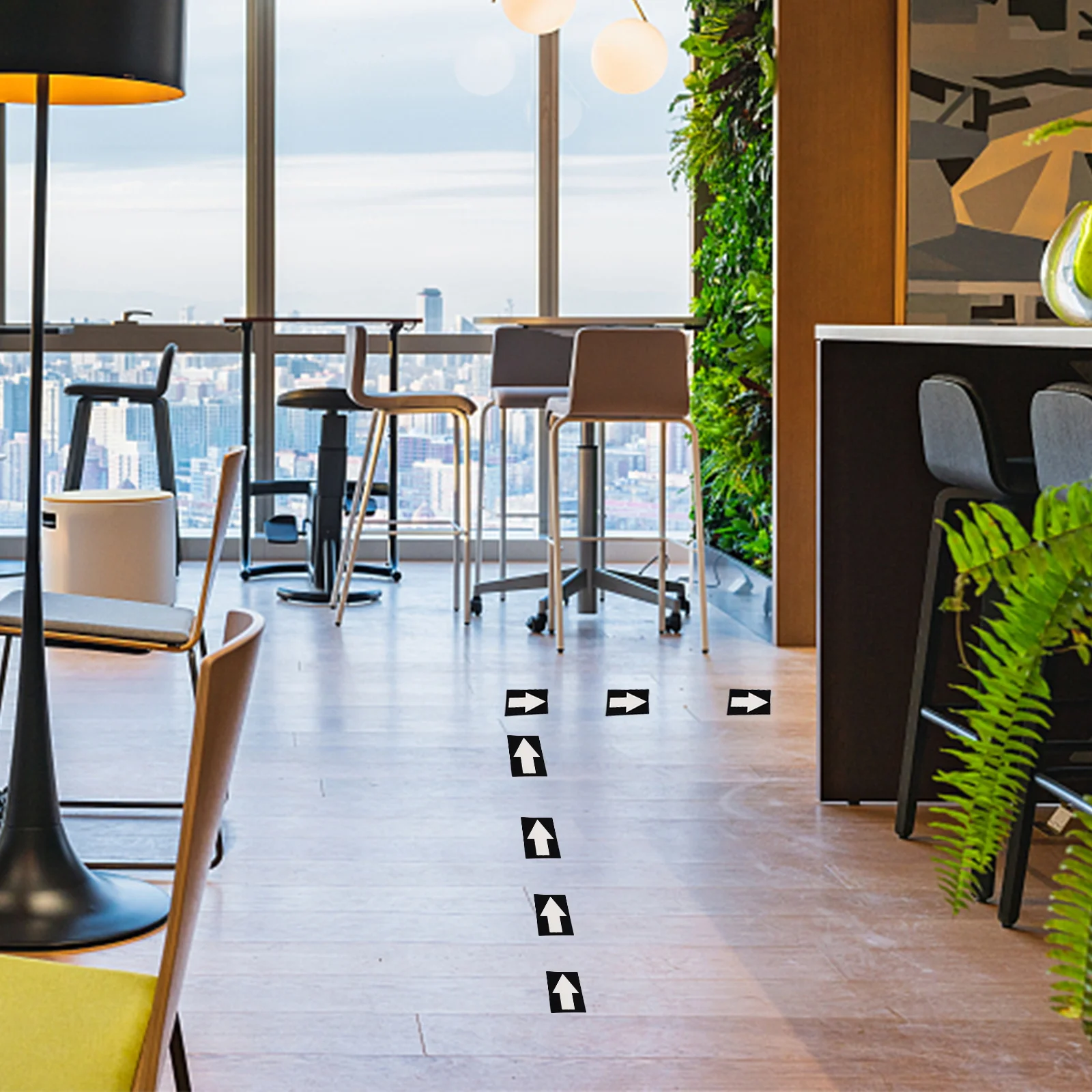 

10Pcs Arrow Warning Sticker Reliable Direction Indicating Decal for Safety Caution Use in School Office