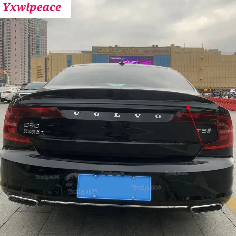 

Подходит для VOLVO S90 2017 2018 2019 2020 ABS Материал Автомобильная отделка заднего крыла праймер цвет задний спойлер отделка крыла багажника