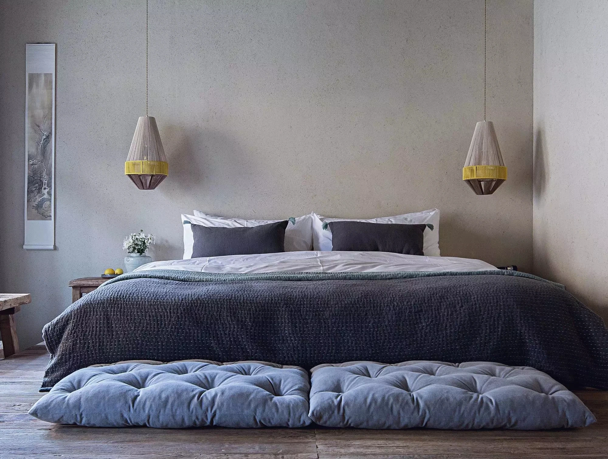 

Нестандартный размер, современный дизайн, двойной белый деревянный каркас кровати, набор мебели, мебель для гостиничной спальни с деревянной панелью для современных отелей