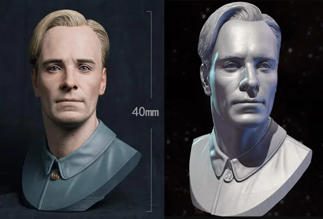 40mm Resin Model Kits David Bust  Figurine Unpainted No Color RW-1167